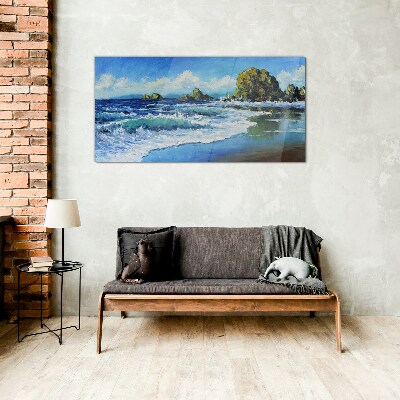 Tableau verre imprimé Mer calme par une journée ensoleillée