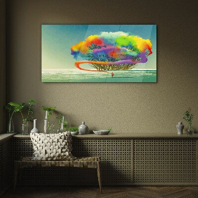 Tableau photo sur verre Un rêve coloré sur un arbre