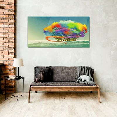 Tableau photo sur verre Un rêve coloré sur un arbre