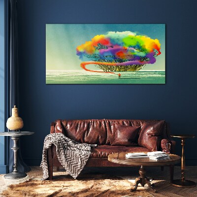 Tableau photo sur verre Un rêve coloré sur un arbre