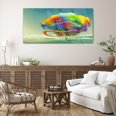 Tableau photo sur verre Un rêve coloré sur un arbre