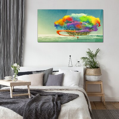 Tableau photo sur verre Un rêve coloré sur un arbre