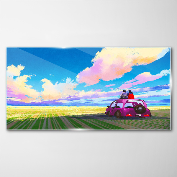 Tableau sur verre Un voyage à travers des paysages colorés