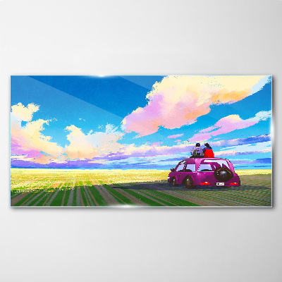 Tableau sur verre Un voyage à travers des paysages colorés