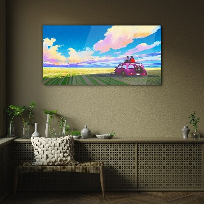 Tableau sur verre Un voyage à travers des paysages colorés