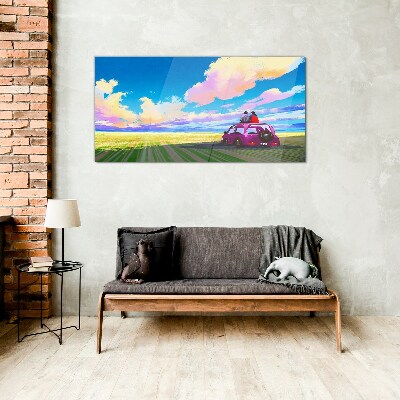 Tableau sur verre Un voyage à travers des paysages colorés