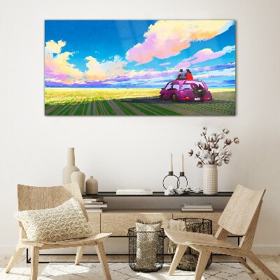 Tableau sur verre Un voyage à travers des paysages colorés