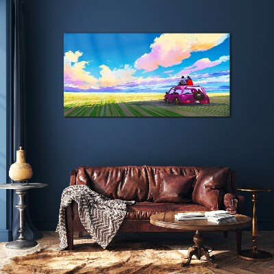 Tableau sur verre Un voyage à travers des paysages colorés