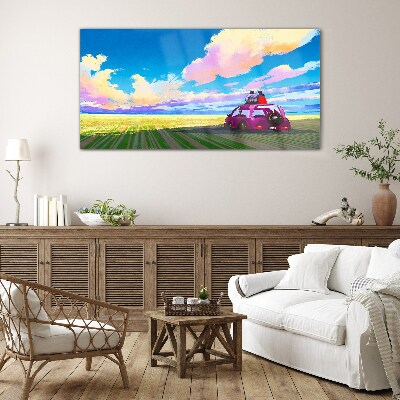 Tableau sur verre Un voyage à travers des paysages colorés