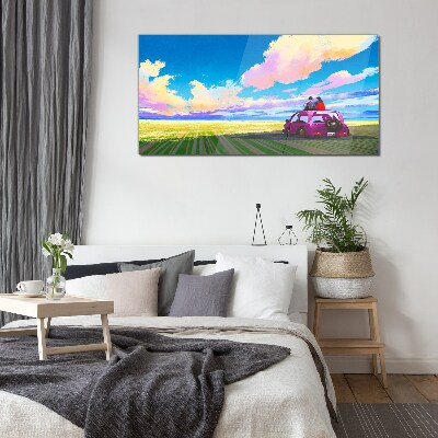 Tableau sur verre Un voyage à travers des paysages colorés