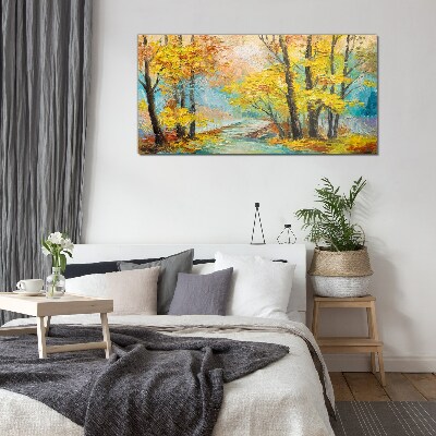 Tableau verre imprimé Automne doré sur une rivière tranquille