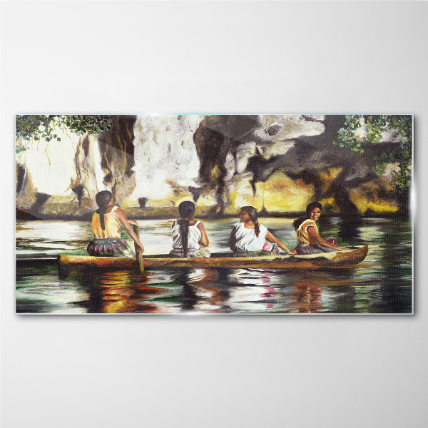 Tableau sur verre Reflets de l'eau de la vie quotidienne