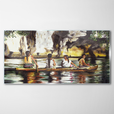 Tableau sur verre Reflets de l'eau de la vie quotidienne