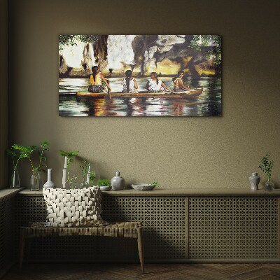 Tableau sur verre Reflets de l'eau de la vie quotidienne