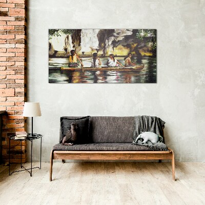 Tableau sur verre Reflets de l'eau de la vie quotidienne