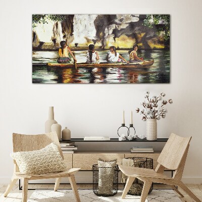 Tableau sur verre Reflets de l'eau de la vie quotidienne