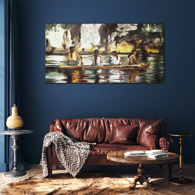 Tableau sur verre Reflets de l'eau de la vie quotidienne