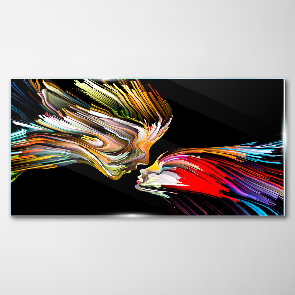 Tableau imprimé sur verre L'union des âmes colorées