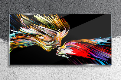 Tableau imprimé sur verre L'union des âmes colorées