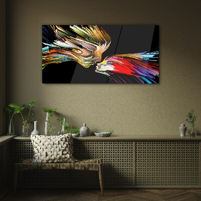 Tableau imprimé sur verre L'union des âmes colorées