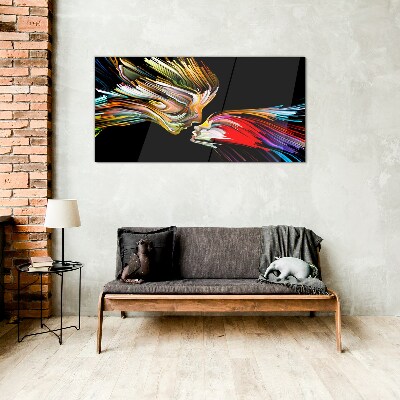 Tableau imprimé sur verre L'union des âmes colorées