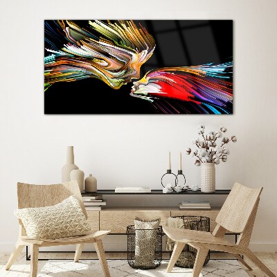 Tableau imprimé sur verre L'union des âmes colorées