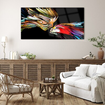 Tableau imprimé sur verre L'union des âmes colorées