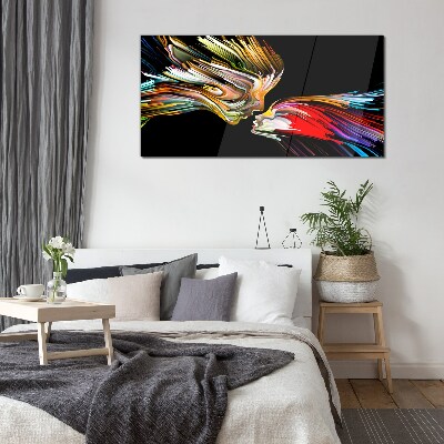 Tableau imprimé sur verre L'union des âmes colorées