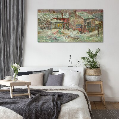 Tableau verre imprimé Paysage d'hiver aux couleurs pastel