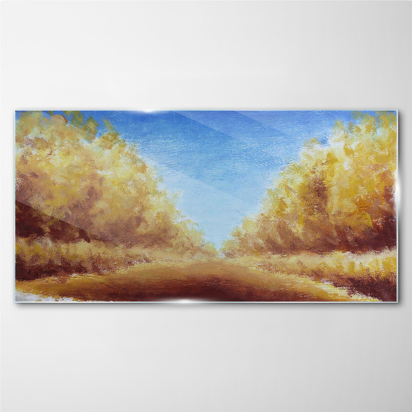 Tableau verre imprimé Des avenues dorées sous le soleil d'été