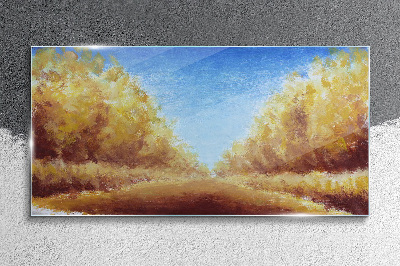 Tableau verre imprimé Des avenues dorées sous le soleil d'été