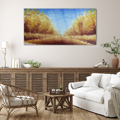 Tableau verre imprimé Des avenues dorées sous le soleil d'été