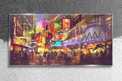 Tableau photo sur verre La vie nocturne en ville