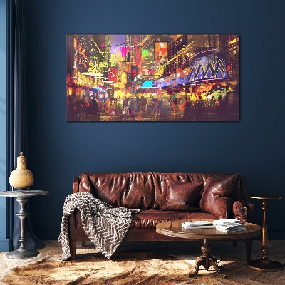 Tableau photo sur verre La vie nocturne en ville