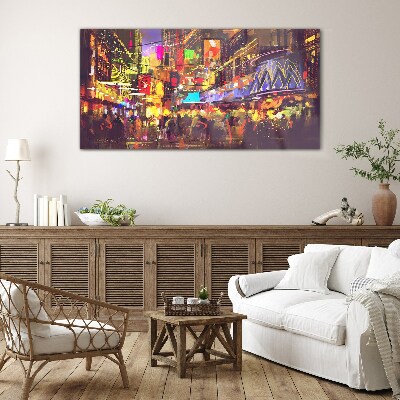 Tableau photo sur verre La vie nocturne en ville