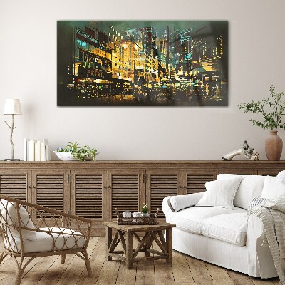 Tableau imprimé sur verre Métropole nocturne