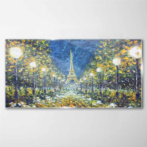 Tableau sur verre Une soirée à Paris