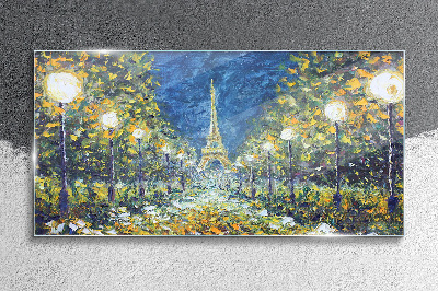 Tableau sur verre Une soirée à Paris