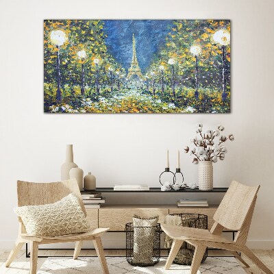 Tableau sur verre Une soirée à Paris