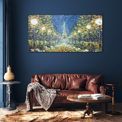 Tableau sur verre Une soirée à Paris