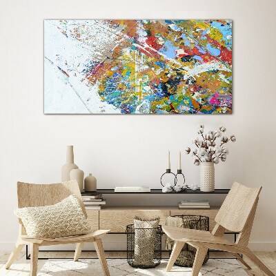 Tableau imprimé sur verre Chaos abstrait coloré