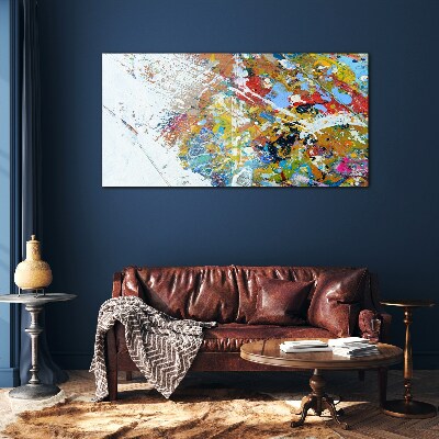 Tableau imprimé sur verre Chaos abstrait coloré