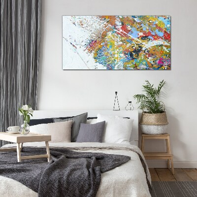 Tableau imprimé sur verre Chaos abstrait coloré