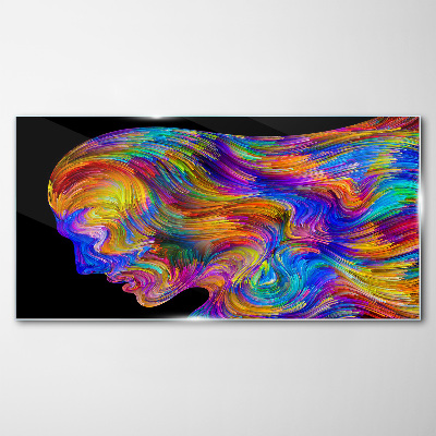 Tableau en verre Une silhouette colorée en mouvement