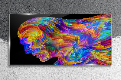 Tableau en verre Une silhouette colorée en mouvement