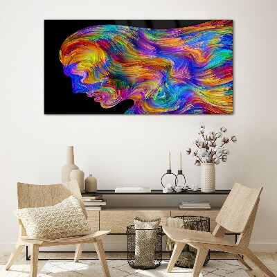 Tableau en verre Une silhouette colorée en mouvement