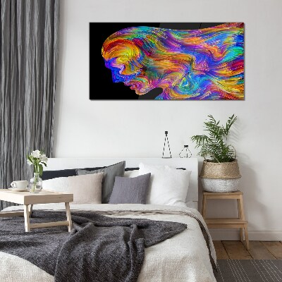 Tableau en verre Une silhouette colorée en mouvement