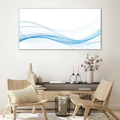 Tableau verre imprimé Des vagues aux nuances de bleu