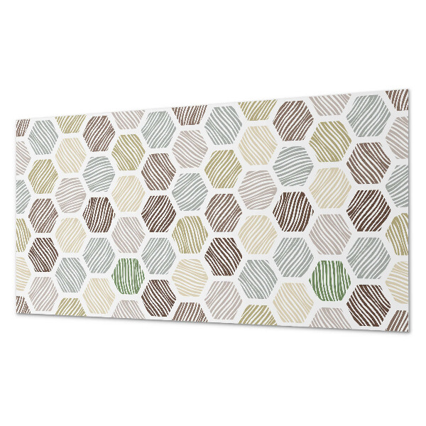 Panneau mural pvc Motif hexagonal avec des lignes