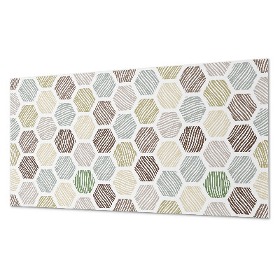 Panneau mural pvc Motif hexagonal avec des lignes